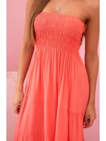 Dámské viskózové šaty s elastickým topem malina