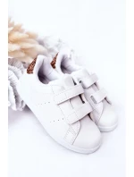 Dětské Tenisky Se Suchým Zipem Bíle-Růžové Zlato Cute Girl