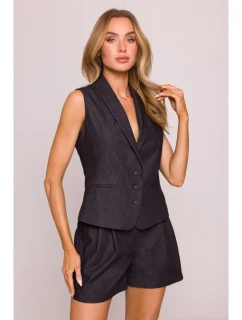 M859 Džínová vesta - grafitová