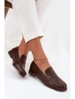 Dámské mokasíny (loafersy) z eko kůže Bessina – čokoládové