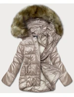 Krátká přechodná prošívaná bunda ve velbloudí barvě (H-202)