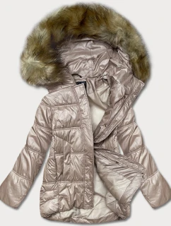 Krátká přechodná prošívaná bunda ve velbloudí barvě (H-202)