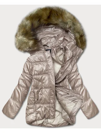 Krátká přechodná prošívaná bunda ve velbloudí barvě (H-202)