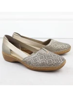 Dámská kožená prolamovaná pohodlná obuv lila Rieker 41351-90