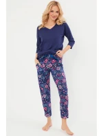 Italská lidová móda r.3/4 sp.7/8 barva:tmavě modrá/potisk