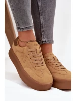 Dámské tenisky na platformě Big Star – camel