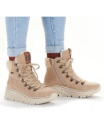 Dámské kotníkové zateplené boty W RKR572 Hnědo-béžová - Rieker