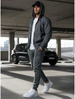 Pánská mikina na zip antracitová BX2196