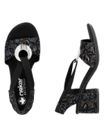 Pohodlné černé sandály Rieker W RKR679 Pohodlné černé sandály Rieker W RKR679