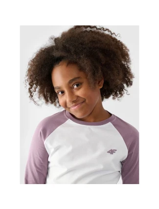 Dívčí běžný hladký rukáv s dlouhým rukávem 4F Junior 4FJWAW24TLONF291-51S