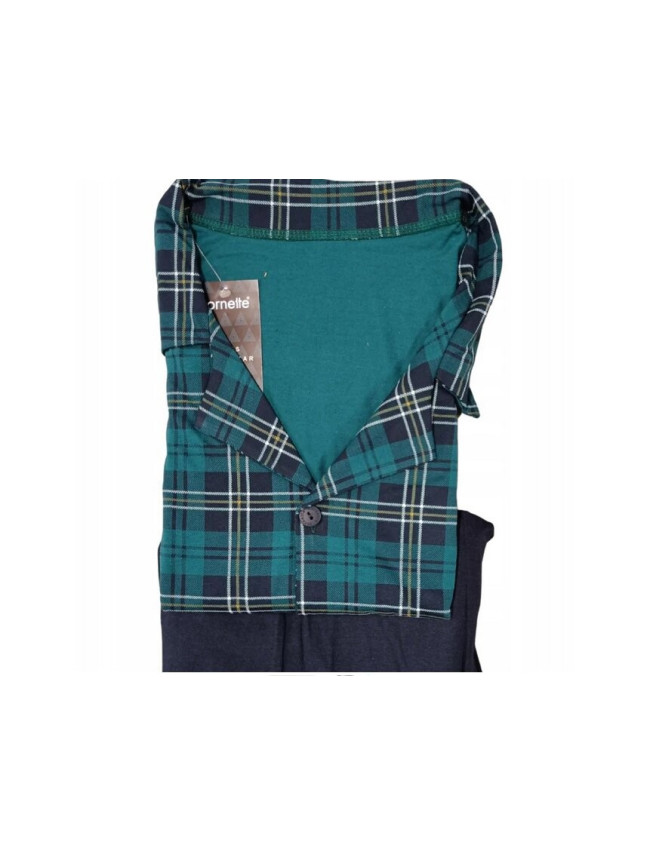 Pánské pyžamo 114/62 Tmavě zelená s tmavě modrou - Cornette