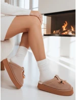 FashionStreet béžové zateplené dámské žabky ZY1302