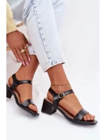 Dámské ekokůže sandály na klínu Černé Sabela
