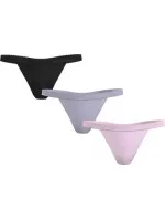 Dámská tanga 3Pack UW0UW05017 0V9 černé/fialové/sv. růžové - Tommy Hilfiger Dámská tanga 3Pack UW0UW05017 0V9 černé/fialové/sv. růžové - Tommy Hilfiger