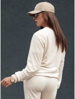 Dámská velurová souprava URBANVELVET ecru FashionStreet AY1058