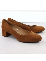 Velbloudí semišové lodičky na klínku Sergio Leone PB291