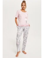 Italská móda Dracena cr. r. long. barva:růžová/potisk