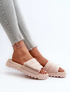 Dámské Žabky Na Platformě Big Star NN274773 Beige