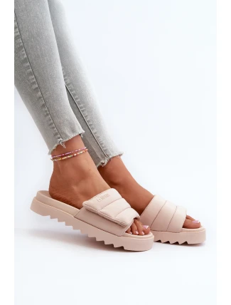 Dámské Žabky Na Platformě Big Star NN274773 Beige