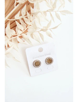 Zlaté náušnice jetel z nerezové oceli
