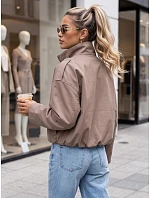 Dámská oversize přechodová bunda s límečkem, béžová, FashionStreet TY6091 Dámská oversize přechodová bunda s límečkem, béžová, FashionStreet TY6091