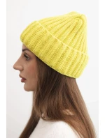 Czapka s ohrnutím Magda K293 žlutá