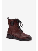 Kožené dámské workery s ozdobným detailem Maciejka K7180-01 hnědé