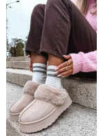 Ženské Sněhule Na Platformě S Kožešinou A Přezkou Béžové Querina