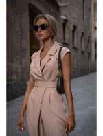 Dámský overal s asymetrickým vzorem M780 Béžová - MOE