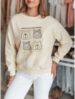Dámská oversize mikina s medvídky MISOBEARS ecru FashionStreet BY1435
