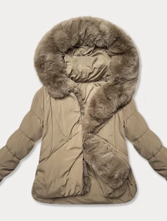 Béžová bunda typu puffer pro přechodné období J Style (16M9179-84)
