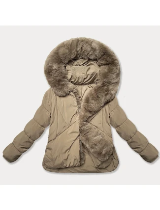 Béžová bunda typu puffer pro přechodné období J Style (16M9179-84)