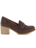 Dámské semišové boty na podpatku hnědé M.Daszynski MR2201D-3A