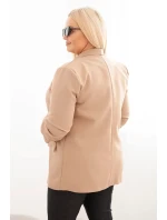 Dámská bunda Plus Size bez zapínání s podšívkou XL/2XL tmavě béžová