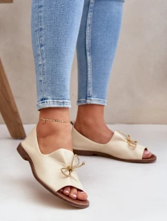 Zazoo 2660 Kožené Dámské Baletky Jasně Béžové