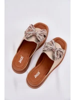 Dámské Pantofle Na Klínu S Mašlí Zlaté Moonzella