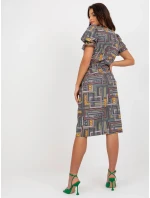 Dámské šaty LK SK 507468.75P Khaki mix - FPrice Dámské šaty LK SK 507468.75P Khaki mix - FPrice