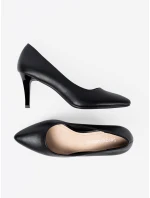 Stylové černé dámské  lodičky na jehlovém podpatku
