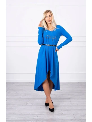 Šaty s ozdobným páskem a nápisem cornflower blue