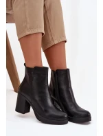 Dámské kozačky na podpatku černé Ryselle