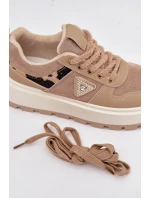 Zateplené dámské tenisky na platformě béžové Florinda