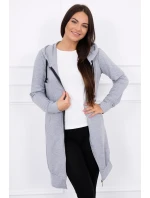 Šatová bunda s kapucí šedá melange
