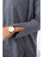 Souprava s oversize halenkou v grafitové barvě Souprava s oversize halenkou v grafitové barvě