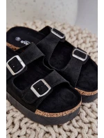 Dámské sandály na masivní platformě se sponami černé Aramia