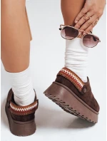 Dámské semišové hnědé sněhule FashionStreet ZY1178