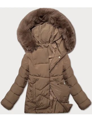 Tmavě béžová volná dámská bunda typu bublina pro přechodné období J Style (16M9181-84) Tmavě béžová volná dámská bunda typu bublina pro přechodné období J Style (16M9181-84)