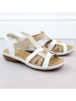 Pohodlné dámské nazouvací sandály bílé Rieker 65918-81