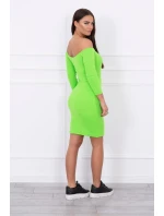 Pruhované vypasované šaty zelené neonové Pruhované vypasované šaty zelené neonové
