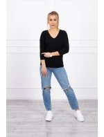 Halenka s výstřihem do V černá