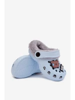 Pěnové dětské žabky s kožešinkou s přezkami Modré Cerelle Pěnové dětské žabky s kožešinkou s přezkami Modré Cerelle